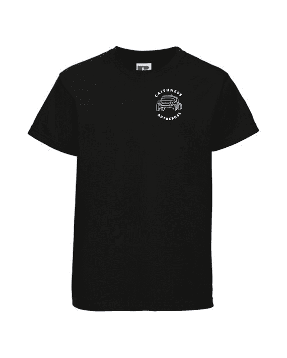 CAITHNESS AUTOCROSS BLACK T- SHIRT WITH LEFT BREAST EMBROIDERED LOGO