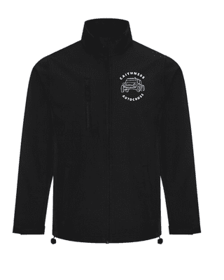 Caithness Autocross Club Black Pro-RTX 3 Layer Soft Shell Jacket with LBE