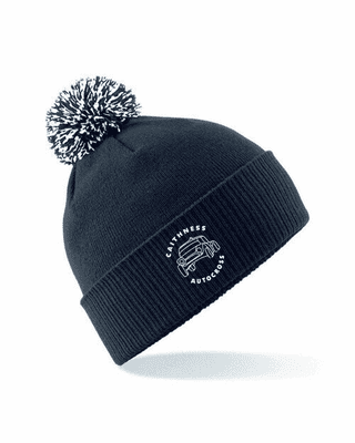 CAITHNESS AUTOCROSS POM-POM BEANIE WITH EMBROIDERED LOGO