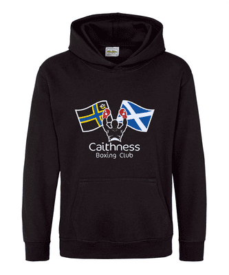 Caithness Boxing Club Kids Hoodie with Front Centre Heat Seal