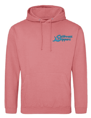 CAITHNESS DIPPERS DUSTY ROSE PULLOVER HOODIE WITH LOGO