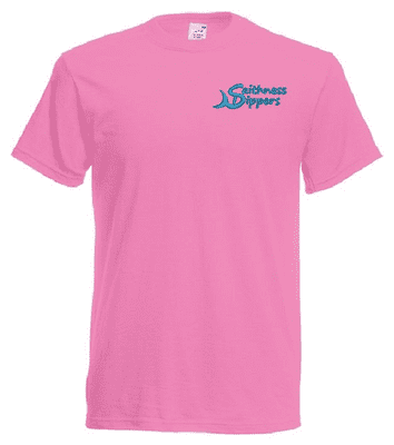 CAITHNESS DIPPERS ROSE PINK T-SHIRT WITH LOGO