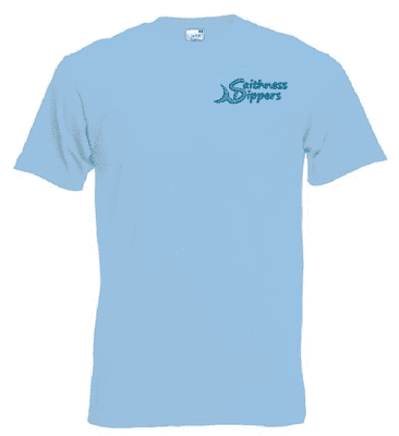 CAITHNESS DIPPERS SKY BLUE T-SHIRT WITH LOGO