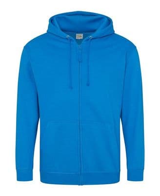 Caithness Junior Badminton Sapphire Blue Zipped Hoodie with Left Breast and Back Heat Seals