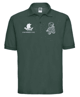 CAITHNESS WOMEN'S RUGBY FOOTBALL CLUB ADULT BLACK POLO SHIRT WITH 2 EMBROIDERED LOGOS