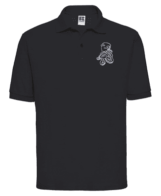 CAITHNESS WOMEN'S RUGBY FOOTBALL CLUB ADULT POLO SHIRT WITH EMBROIDERED LOGO.
