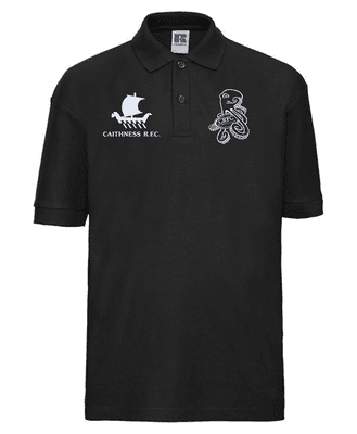CAITHNESS WOMEN'S RUGBY FOOTBALL CLUB KIDS POLO SHIRT WITH 2 EMBROIDERED LOGOS