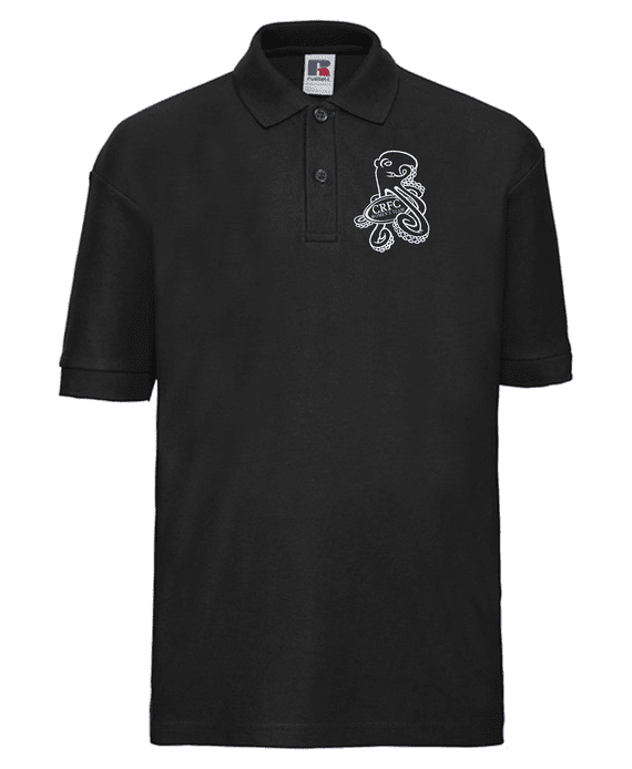 CAITHNESS WOMEN'S RUGBY FOOTBALL CLUB KIDS POLO SHIRT WITH EMBROIDERED LOGO.