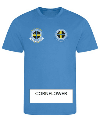 CAITHNESS YOUTH PIPE BAND ADULTS COOL T-SHIRT WITH LEFT BREAST EMBROIDERY