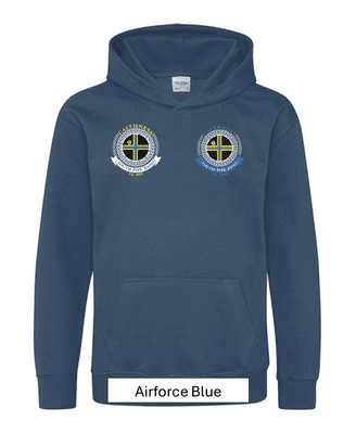 CAITHNESS YOUTH PIPE BAND KIDS HOODIE WITH LEFT BREAST EMBROIDERY.
