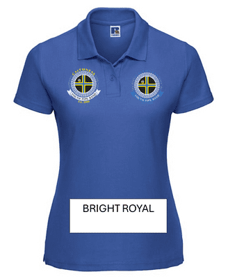 CAITHNESS YOUTH PIPE BAND WOMENS POLO SHIRT 3XL OR 4XL WITH LEFT BREAST EMBROIDERY