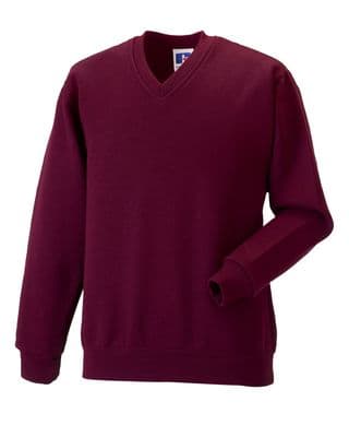 CANISBAY RAINBOW NURSERY BURGUNDY  V-NECK SWEATSHIRT WITH EMBROIDERY LOGO