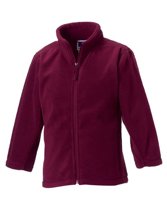 CANISBAY  RAINBOW NURSERY RUSSELLS BURGUNDY FLEECE WITH EMBROIDERED LOGO