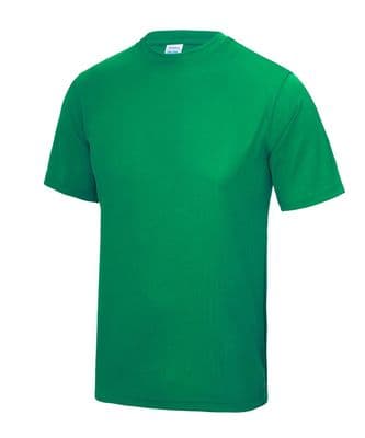 Castletown Football Club Cool T-Shirt Kelly Green with Embroidered Left Breast & Back Heat Seal