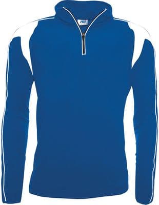 EAST END FC FLEECE TOP ROYAL/WHITE WITH LEFT BREAST EMBROIDERED LOGO