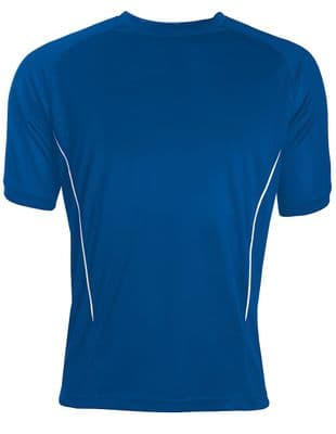 EAST END FC SHORT SLEEVE TRAINING TOP ROYAL/WHITE WITH LEFT BREAST EMBROIDERED LOGO