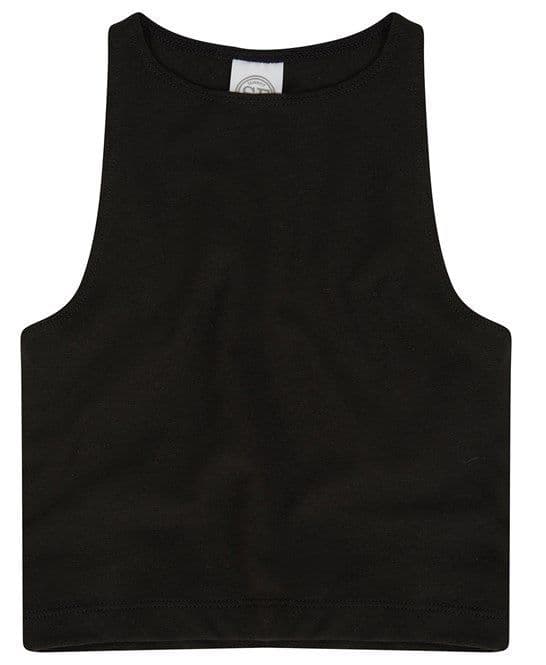 ELISE LYALL SCHOOL OF DANCE KIDS BLACK CROP TOP WITH HEATSEAL LOGO