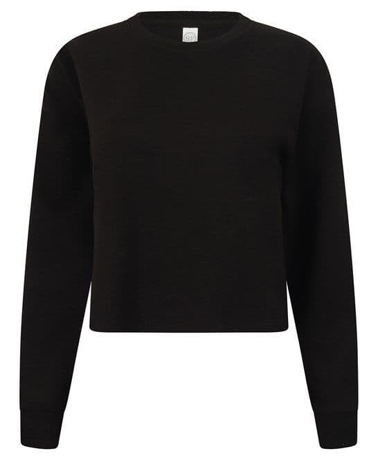ELISE LYALL SCHOOL OF DANCE WOMEN'S BLACK CROPPED SLOUNGE SWEAT WITH HEATSEAL LOGO
