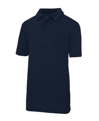 HALKIRK PRIMARY SCHOOL NAVY COOL POLO SHIRT WITH LOGO