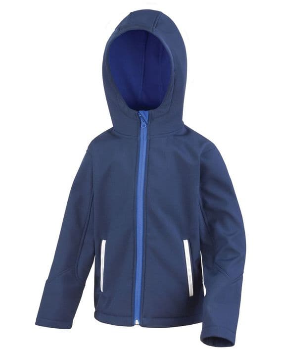 HALKIRK PRIMARY SCHOOL NAVY HOODED SOFTSHELL WITH LOGO