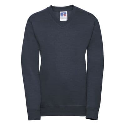 HALKIRK PRIMARY  SCHOOL NAVY  V-NECK SWEATSHIRT WITH LOGO