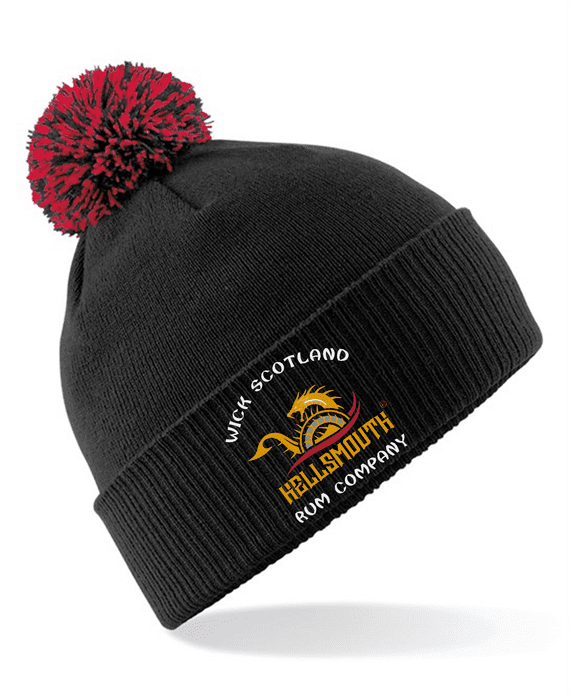 Hellsmouth Rum Company  Black/Red Pom Pom Hat