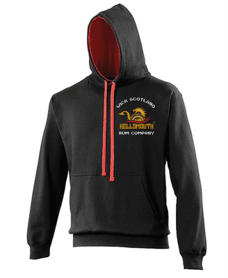 Hellsmouth Rum Company Black/Red Pullover Hoodie with Left Breast Embroidery
