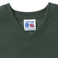 KEISS PRIMARY SCHOOL BOTTLE GREEN V-NECK SWEATSHIRT WITH LOGO