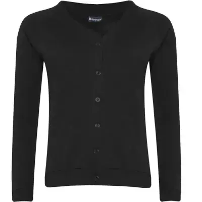 MELVICH  PRIMARY SCHOOL BLACK CARDIGAN WITH LOGO
