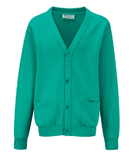 NEWTON PARK NURSERY JADE CARDIGAN WITH EMBROIDERED LOGO