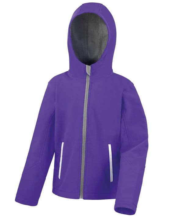 NEWTON PARK NURSERY SCHOOL PURPLE HOODED SOFTSHELL WITH LOGO