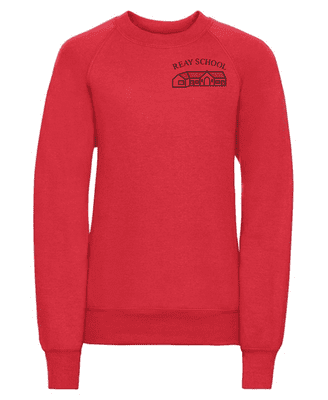 REAY PRIMARY SCHOOL BRIGHT RED SWEATSHIRT WITH EMBROIDERED LOGO