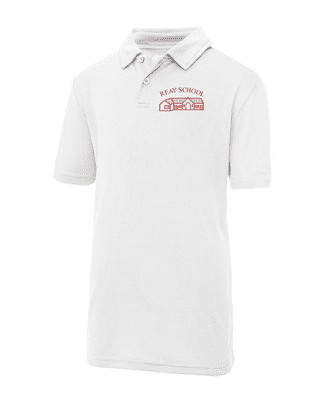 REAY PRIMARY SCHOOL WHITE COOL POLO SHIRT WITH LOGO