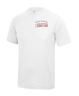 REAY PRIMARY SCHOOL WHITE  COOL T- SHIRT WITH LOGO
