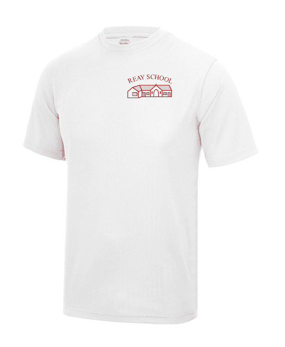 REAY PRIMARY SCHOOL WHITE  COOL T- SHIRT WITH LOGO