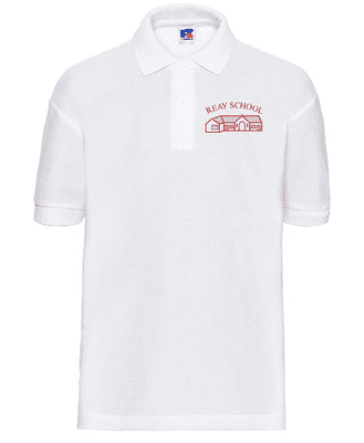 REAY PRIMARY SCHOOL WHITE POLO SHIRT WITH EMBROIDERED LOGO