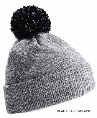 Run Revolution Cuffed Pom-Pom Beanie with Embroidered Logo