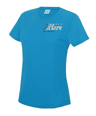RUN REVOLUTION WOMENS COOL T-SHIRT WITH HEAT SEALED LOGO LEFT BREAST