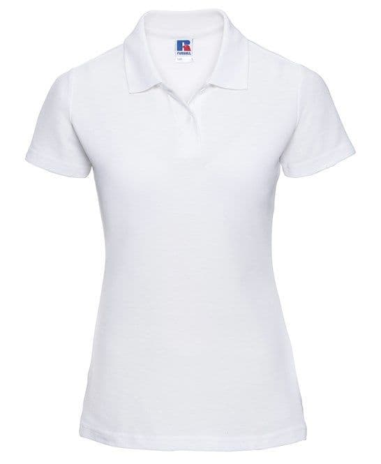 RUSSELL WOMENS WHITE POLOSHIRT