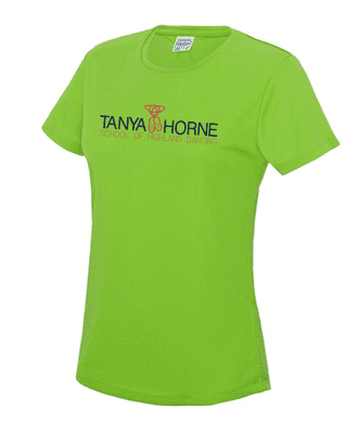 TANYA HORNE WOMENS FITTED COOL T-SHIRT ELECTRIC GREEN