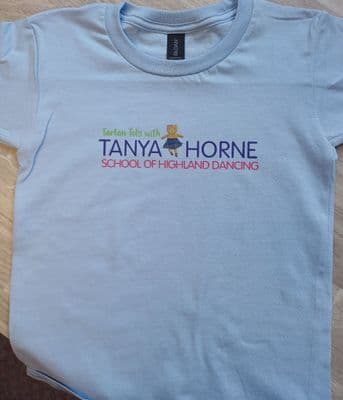 TARTAN TOTS LIGHT BLUE T-SHIRT WITH DTF LOGO