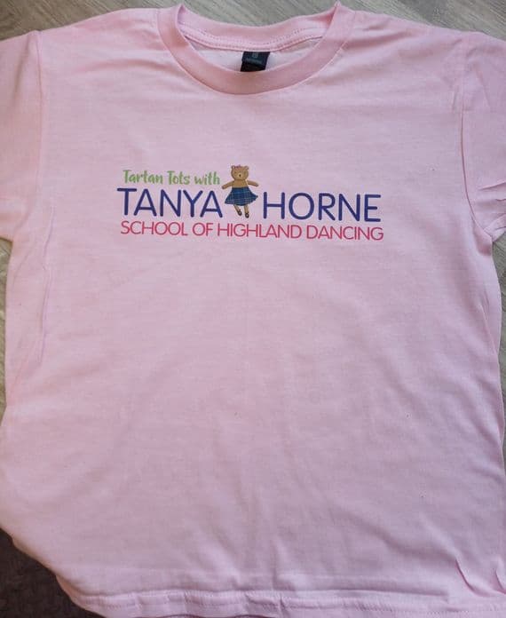 TARTAN TOTS LIGHT PINK T-SHIRT WITH DTF LOGO