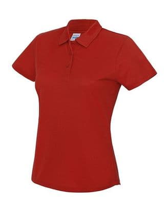 THURSO ASC WOMENS FIRE RED COOL POLO SHIRT WITH EMBROIDERED LOGO
