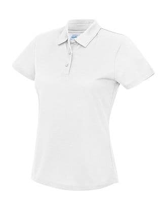 THURSO ASC WOMENS WHITE COOL POLO SHIRT WITH EMBROIDERED LOGO