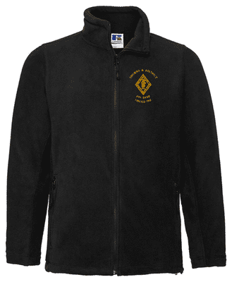 THURSO & DISTRICT PIPE BAND FULL ZIP FLEECE WITH EMBROIDERED LOGO