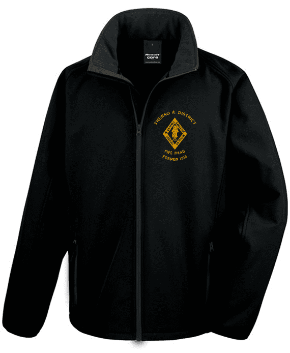 THURSO & DISTRICT PIPE BAND SOFTSHELL JACKET  WITH EMBROIDERED LOGO