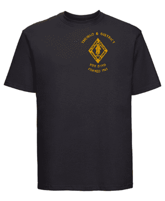 THURSO & DISTRICT  PIPE BAND T-SHIRT WITH EMBROIDERED LOGO