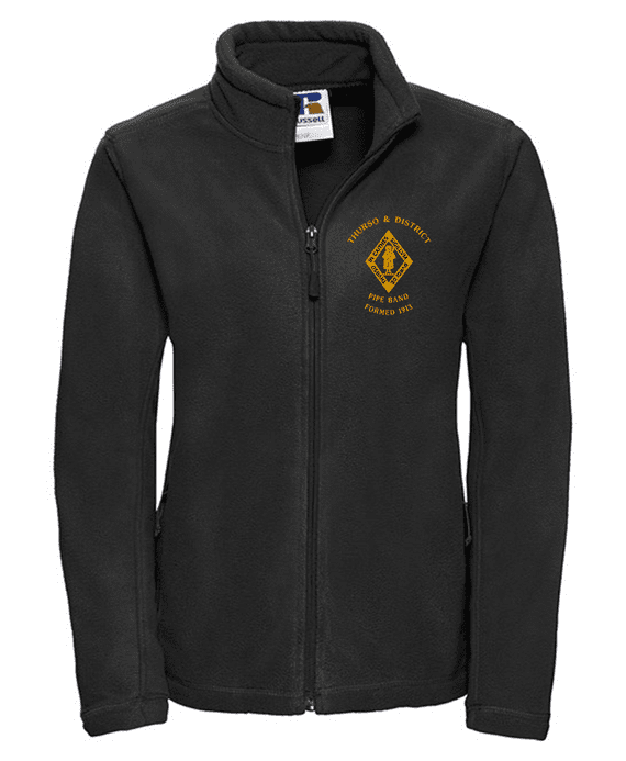 THURSO & DISTRICT PIPE BAND WOMEN'S FULL ZIP FLEECE WITH EMBROIDERED LOGO