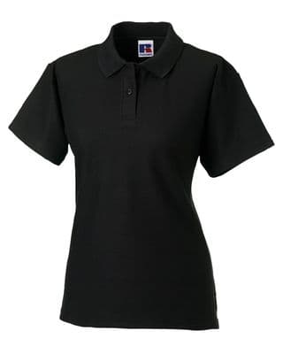 THURSO HIGH SCHOOL BLACK LADIES FITTED POLO SHIRT WITH LOGO