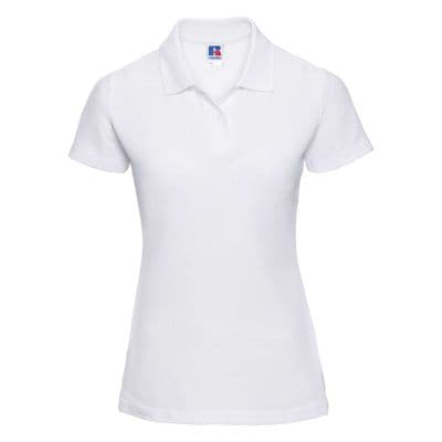 THURSO HIGH SCHOOL WHITE  LADIES FITTED POLO SHIRT WITH LOGO